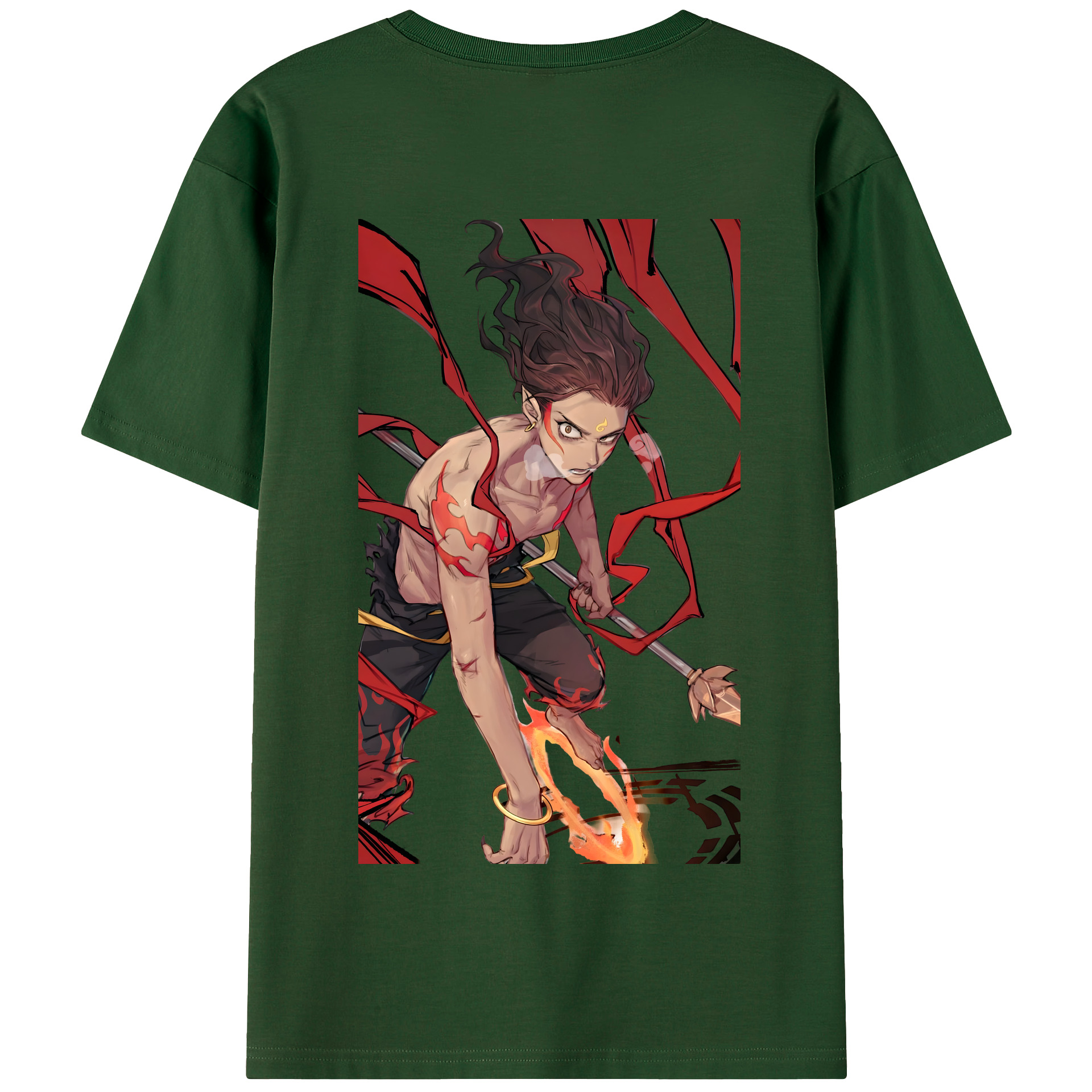 （画像用） Ne Zha 2 ナタ 魔童の大暴れ 綿100％半袖Tシャツ（背面プリント）